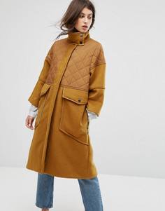 Пальто со стеганой вставкой Max&Co Desideri - Рыжий