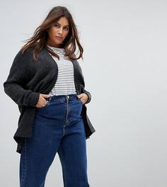 Полушерстяной кардиган крупной вязки ASOS CURVE - Серый
