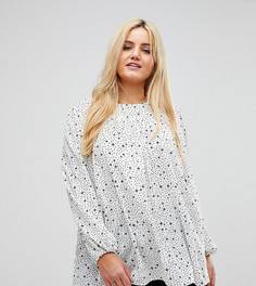 Свободный топ в горошек с принтом звезд Alice & You - Белый