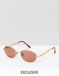 Солнцезащитные очки с красными линзами Reclaimed Vintage Inspired - Золотой
