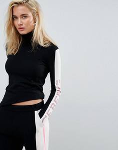 Вязаный джемпер с отворачивающимся воротником с логотипом Iceberg - Черный
