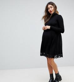 Приталенное платье с воротником поло ASOS MATERNITY - Черный