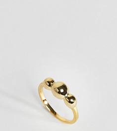 Кольцо из позолоченного серебра с тремя шарами ASOS - Золотой