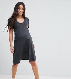 Трикотажное платье с пышными рукавами New Look Maternity - Серый