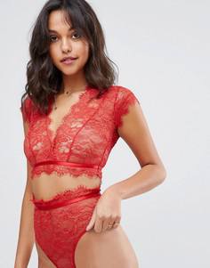 Сетчатый укороченный бралетт ASOS - Красный