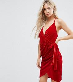 Бархатное платье Boohoo Petite - Красный