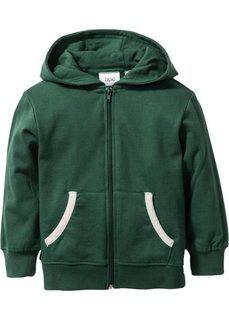 Трикотажная куртка с капюшоном, Размеры  80/86-128/134 (темно-зеленый) Bonprix