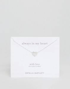 Посеребренное ожерелье с сердцем Estella Bartlett - Серебряный