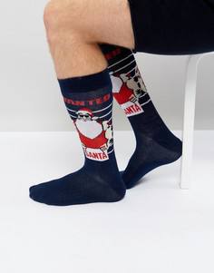Новогодние носки с Сантой Urban Eccentric - Темно-синий