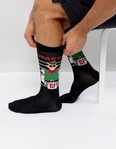 Новогодние носки с эльфами Urban Eccentric - Черный