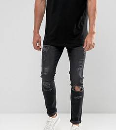 Черные выбеленные джинсы скинни с рваной отделкой Brooklyn Supply Co - Черный