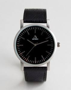 Часы с серебристым корпусом и черным ремешком из искусственной кожи ASOS - Черный