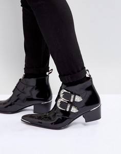 Черные замшевые ботинки с пряжкой Jeffery West - Черный