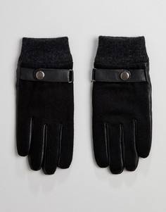 Черные кожаные перчатки с цигейкой Peter Werth - Черный