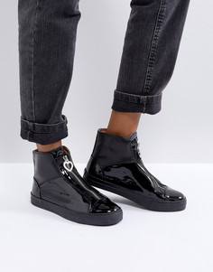 Лакированные ботинки на молнии Love Moschino - Черный