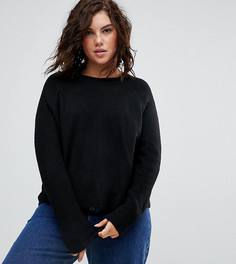 Джемпер из пушистой пряжи с круглым вырезом ASOS CURVE - Черный