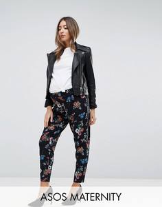 Брюки-галифе с цветочным принтом ASOS MATERNITY - Мульти