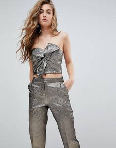 Кроп-топ с эффектом металлик Miss Selfridge Co-ord - Мульти