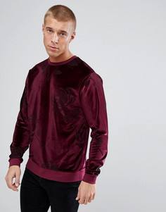 Велюровый свитшот с принтом ASOS - Красный