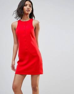 Платье мини на пуговицах Neon Rose - Красный