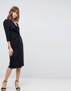 Платье миди с запахом ASOS - Черный