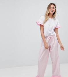 Пижама со штанами и отделкой оборками Hey Peachy It Was All A Dream - Розовый
