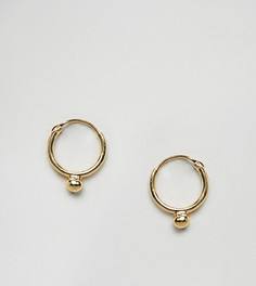 Позолоченные серебряные серьги-кольца с шариками ASOS - Золотой