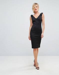 Облегающее платье с отделкой на плечах Ted Baker - Черный