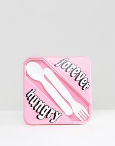 Контейнер для хранения продуктов с надписью Forever Hungry Monki - Розовый