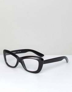 Черные очки кошачий глаз с прозрачными стеклами AJ Morgan - Черный