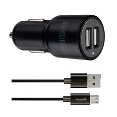 Автомобильное зарядное устройство InterStep 2 USB 2.1A + 2.1A + кабель microUSB 2 USB 2.1A + 2.1A + кабель microUSB