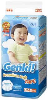 Подгузники Genki L (9-14 кг) 54 шт. Genki!