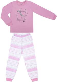 Пижама для девочки Barkito «Сновидения», верх - розовый, низ - белый с рисунком