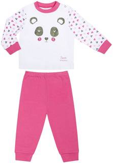 Пижама для девочки Barkito «Сновидения», верх - белый, низ - розовый