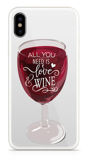 Аксессуар Чехол With Love. Moscow Silicone Apple iPhone X Wineglass 5020