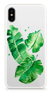 Аксессуар Чехол With Love. Moscow Silicone Apple iPhone X Leaves 5038