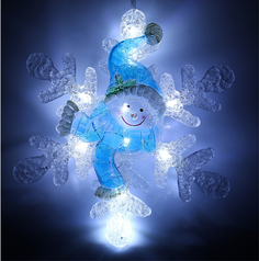 Новогодний сувенир Luazon Снеговик-снежинка White 676342