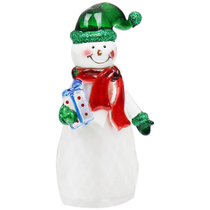 Новогодний сувенир Снеговичок - зеленый колпачок Orient NY6002