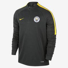 Мужская игровая футболка с длинным рукавом и молнией 1/4 Manchester City FC Drill Nike
