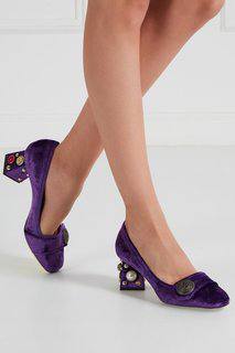 Бархатные туфли с отделкой Dolce&;Gabbana