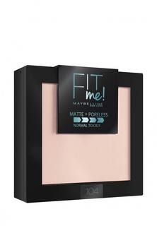 Пудра Maybelline New York "Fit Me", матирующая, скрывающая поры, оттенок 104, Светло-бежевый, 9 г