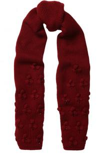Кашемировый шарф фактурной вязки с бусинами Loro Piana
