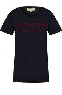 Хлопковая футболка с логотипом бренда Burberry