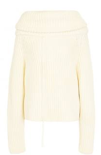 Шерстяной свитер фактурной вязки с объемным воротником Joseph