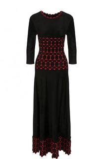 Приталенное платье-миди с укороченным рукавом Alaia