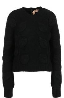 Пуловер фактурной вязки с круглым вырезом No. 21