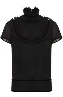 Топ прямого кроя с плиссированным воротником-стойкой Dsquared2