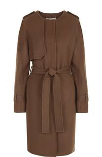 Однотонное шерстяное пальто с поясом Diane Von Furstenberg