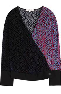 Топ с V-образным вырезом и длинным рукавом Diane Von Furstenberg