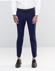 Темно-синие суперзауженные брюки с добавлением шерсти River Island - Темно-синий